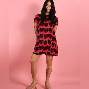 Nooworks short dress in coveted red panther print